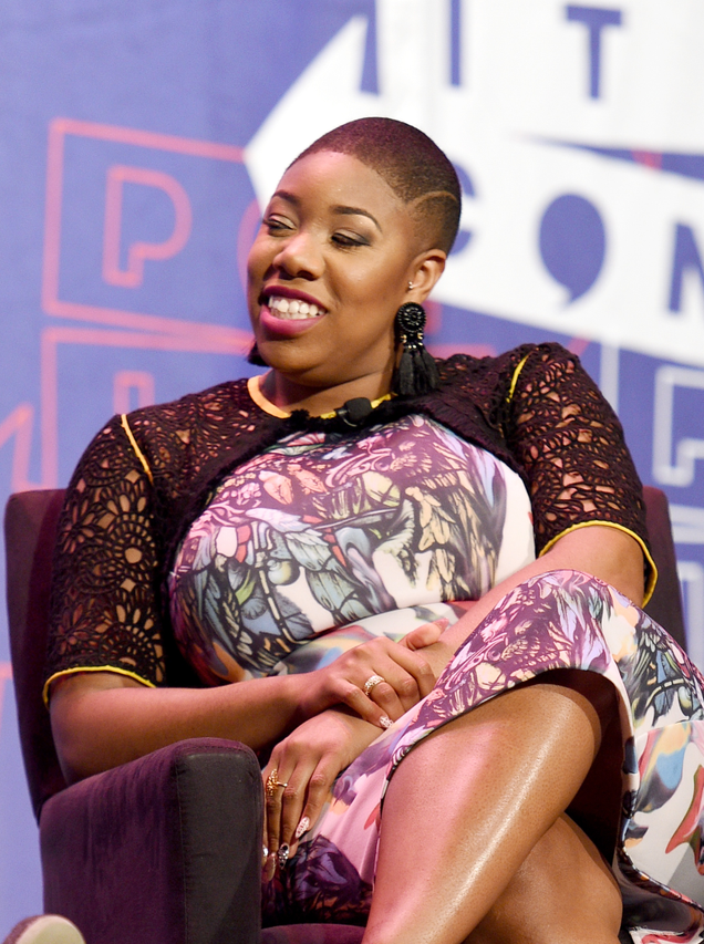 Symone Sanders at the “Pod Save America” panel during Politicon on July 29, 2017